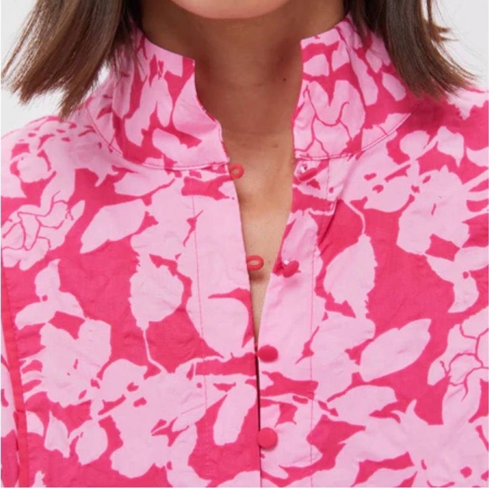 Hyacinth House Hillsborough Floral Midi Dress Womens Sm Pink Puff Sleeve Tiered - Picture 2 of 9